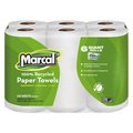 Marcal U-Size-It Perforated Roll Paper Towels, 2 Ply, 140 Sheets, White, 6 PK 6181